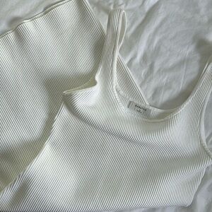 Aritzia Babaton white ribbed dress